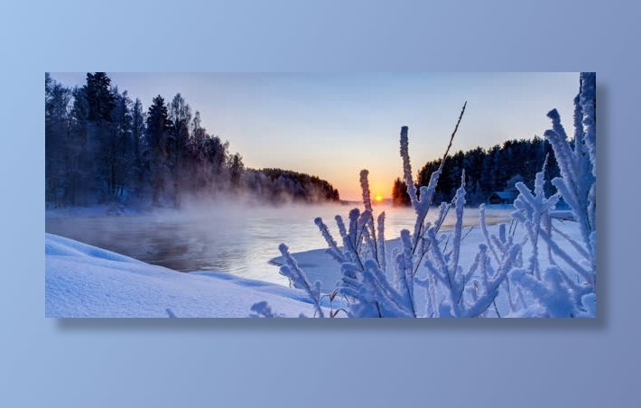 冬季雾凇唯美背景免抠