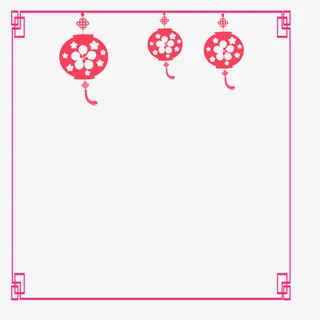 中国风红色边框免抠图免抠
