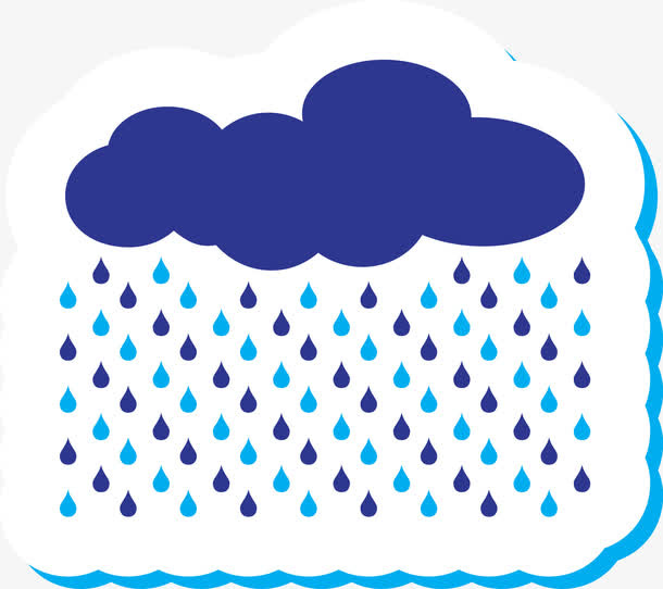 蓝色预警暴雨免抠