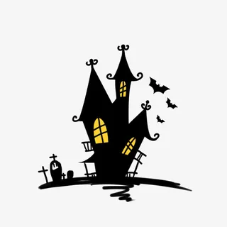 城堡，卡通，万圣节免抠