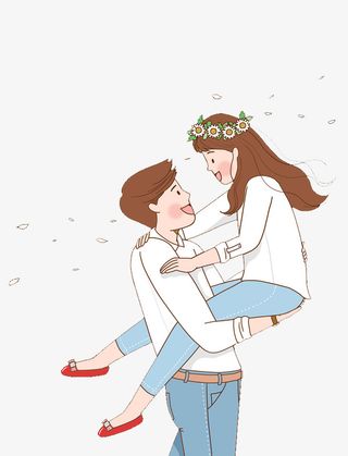 彩色手绘谈恋爱元素免抠