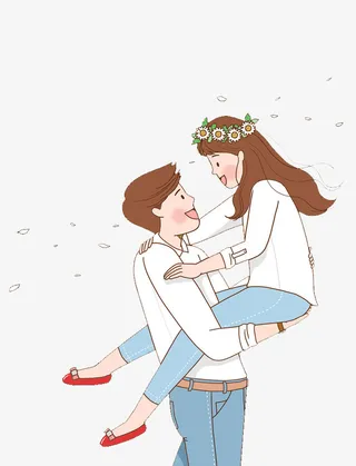 彩色手绘谈恋爱元素免抠