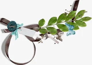 棕色丝带漂浮免抠漂浮彩带元素