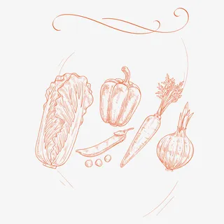 卡通红色白菜萝卜辣椒免抠