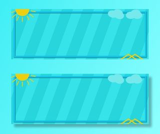 蓝色简约夏天背景免抠