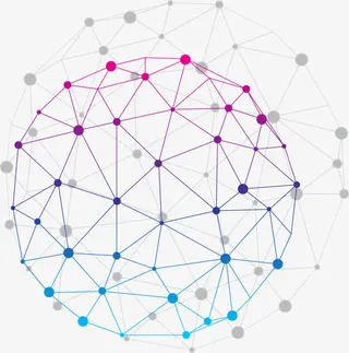 数据连接点科技线框免抠