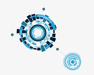 矢量科技蓝色光圈素材免抠