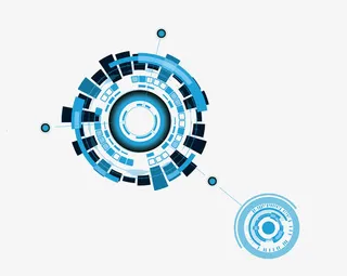 矢量科技蓝色光圈素材免抠