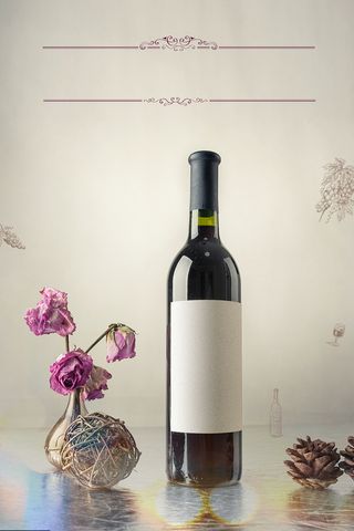 黄色简约葡萄酒海报背景高清