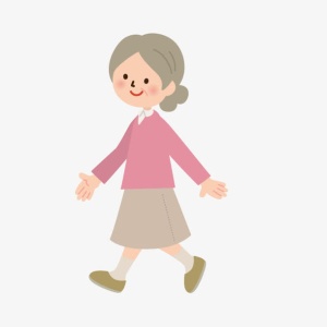 卡通图片人物图标 走路的老人免抠