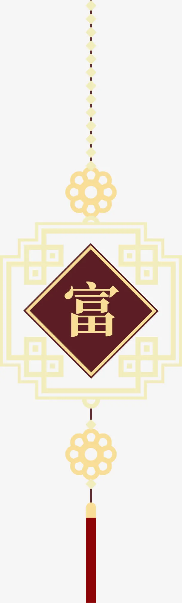 新年黄色中国结挂饰免抠