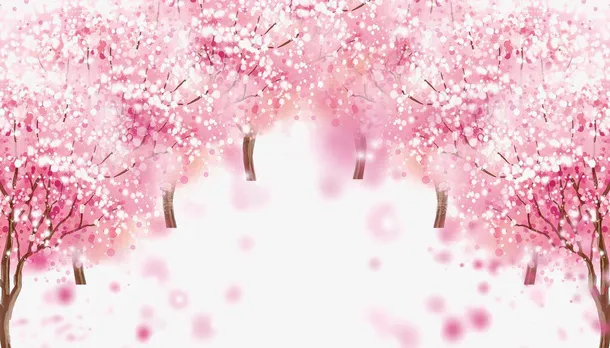 水墨桃林免抠