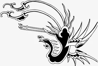 凤凰黑色矢量图免抠