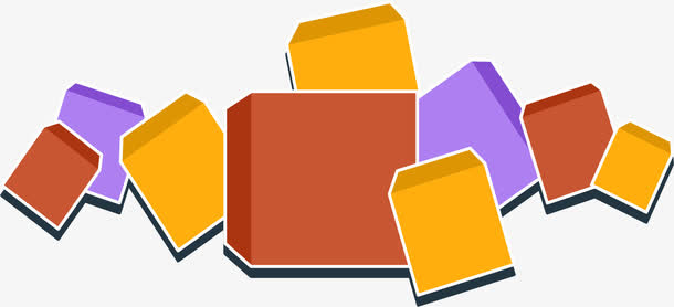 不规则立方体ppt素材免抠