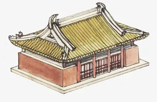 手绘古建筑免抠