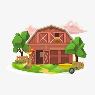 农场庄园矢量素材免抠