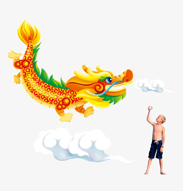 放龙风筝免抠