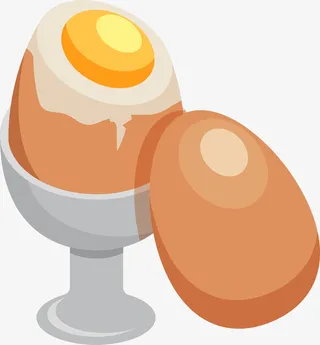 咖啡色立体美味水煮蛋免抠