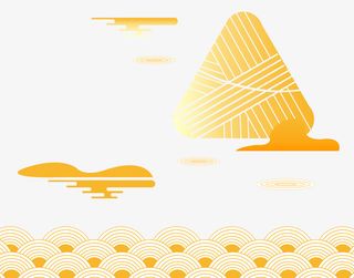 端午节装饰插图粽子湖水与远山免抠