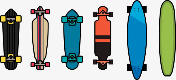 矢量卡通滑板免抠