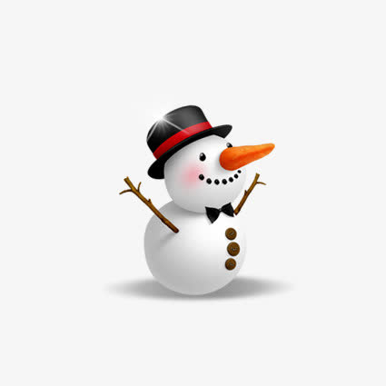 戴帽子雪人免抠