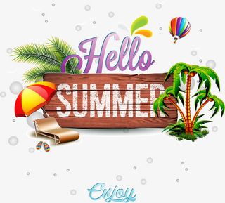 你好夏日时光免抠