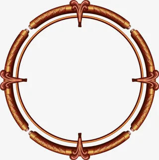 矢量手绘复古圆环免抠