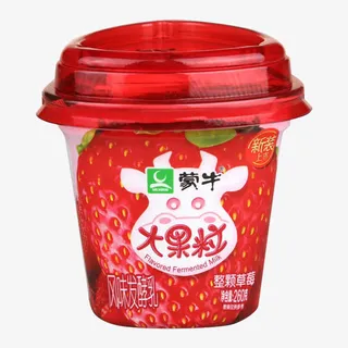 草莓味蒙牛酸奶包装免抠