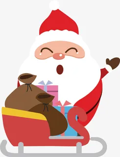 手绘圣诞老人元素免抠