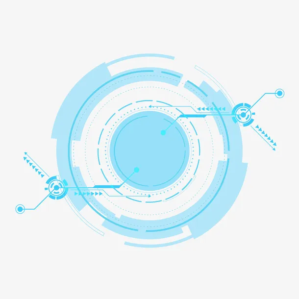 科技感圆形简约线框免抠