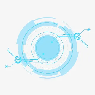科技感圆形简约线框免抠