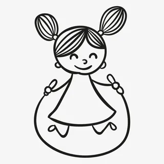 跳绳的小女孩免抠