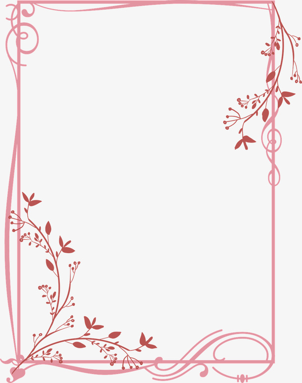 手绘水彩花,贺卡边框免抠