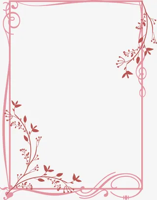 手绘水彩花,贺卡边框免抠