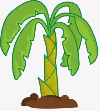 叶子卡通风格热带香蕉树免抠