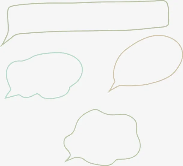 各种手绘线条语言框免抠