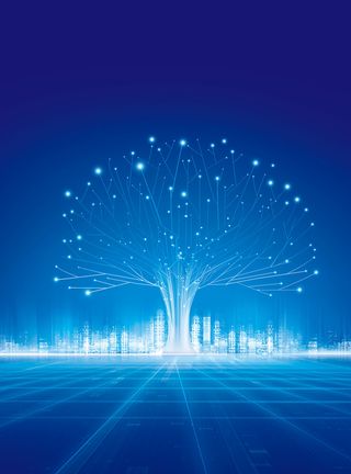 蓝色科技树海报背景素材高清