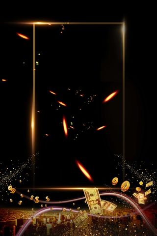 黑色发光金币金融理财背景素材高清