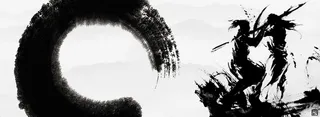 水墨武侠对战中国风banner背景高清