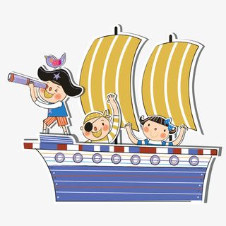 矢量拉土海盗船免抠