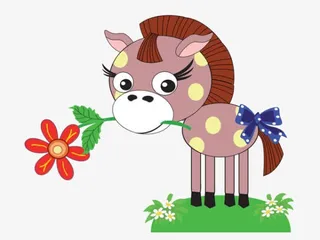 卡通马素材免抠