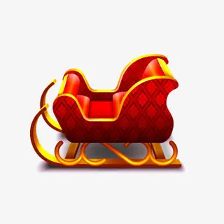 圣诞老人雪橇车免抠