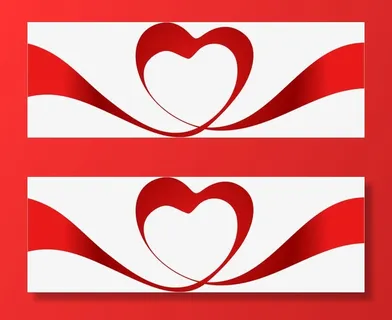 矢量爱心丝带免抠