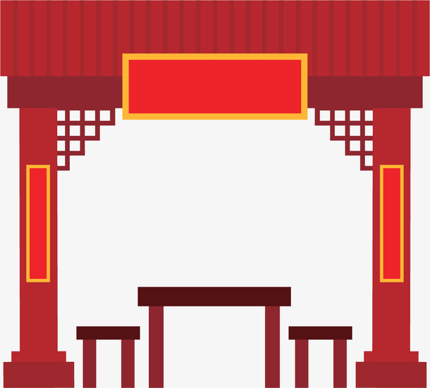 创意水彩凉亭插画装饰免抠