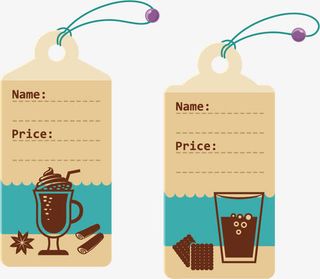 矢量饮品价格标签免抠