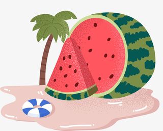 卡通夏日西瓜PNG免抠