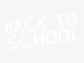 矢量创意返校日白色粉笔英文字体免抠