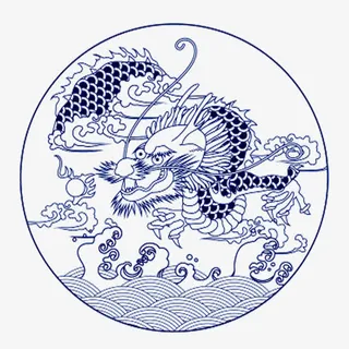 圆形龙纹边框免抠