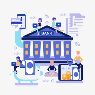 蓝色卡通建筑商务矢量图免抠