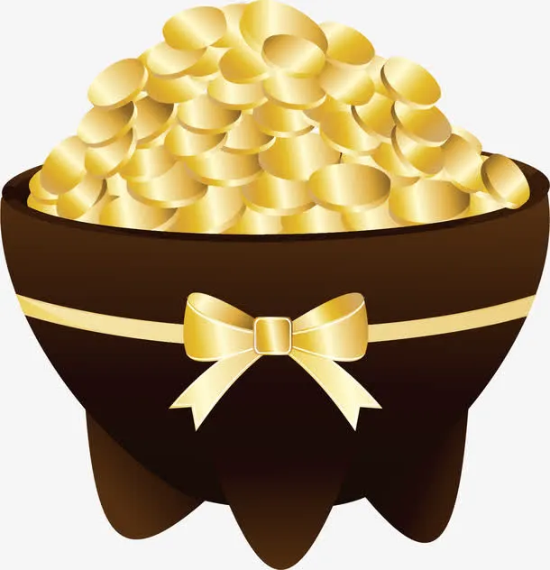 矢量手绘金币免抠